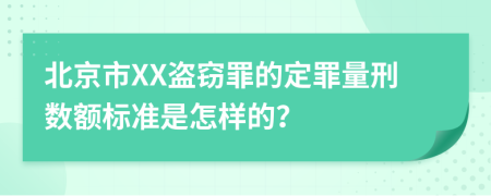 北京市XX盗窃罪的定罪量刑数额标准是怎样的？