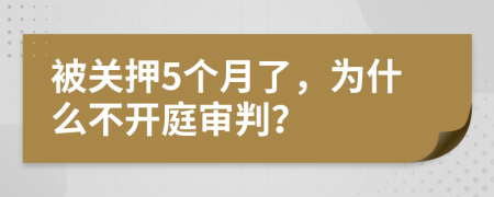 被关押5个月了，为什么不开庭审判？