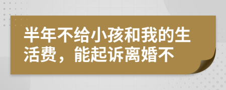 半年不给小孩和我的生活费，能起诉离婚不