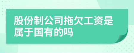 股份制公司拖欠工资是属于国有的吗