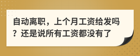 自动离职，上个月工资给发吗？还是说所有工资都没有了