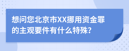 想问您北京市XX挪用资金罪的主观要件有什么特殊？