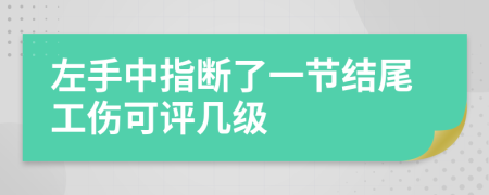 左手中指断了一节结尾工伤可评几级