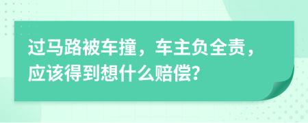 过马路被车撞，车主负全责，应该得到想什么赔偿？