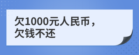 欠1000元人民币，欠钱不还