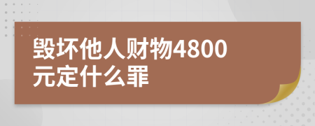 毁坏他人财物4800元定什么罪