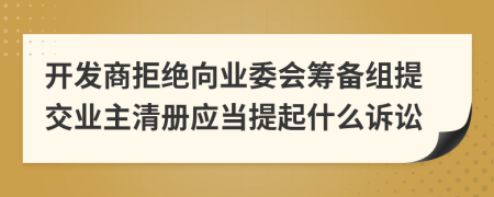 开发商拒绝向业委会筹备组提交业主清册应当提起什么诉讼