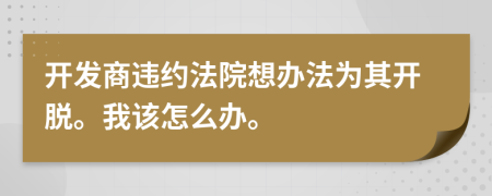 开发商违约法院想办法为其开脱。我该怎么办。