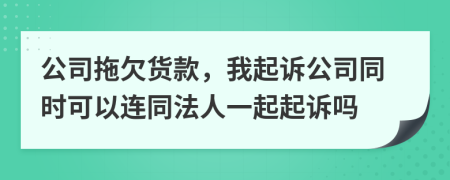 公司拖欠货款，我起诉公司同时可以连同法人一起起诉吗