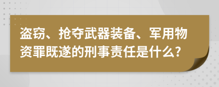 盗窃、抢夺武器装备、军用物资罪既遂的刑事责任是什么?