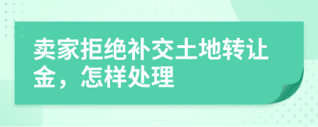 卖家拒绝补交土地转让金，怎样处理