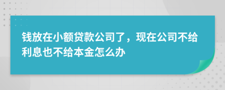 钱放在小额贷款公司了，现在公司不给利息也不给本金怎么办