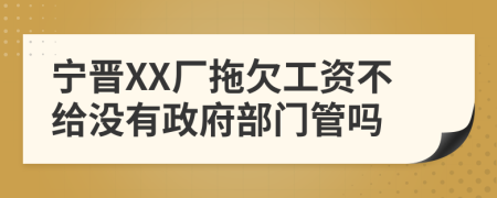 宁晋XX厂拖欠工资不给没有政府部门管吗