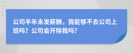 公司半年未发薪酬，我能够不去公司上班吗？公司会开除我吗？