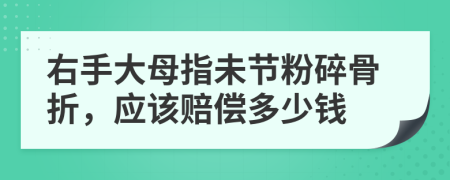 右手大母指未节粉碎骨折，应该赔偿多少钱