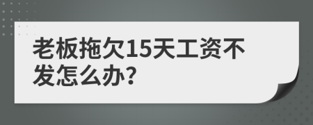 老板拖欠15天工资不发怎么办？