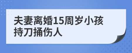 夫妻离婚15周岁小孩持刀捅伤人