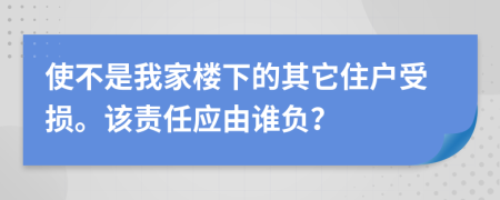 使不是我家楼下的其它住户受损。该责任应由谁负？