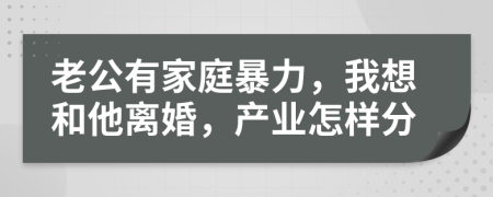 老公有家庭暴力，我想和他离婚，产业怎样分