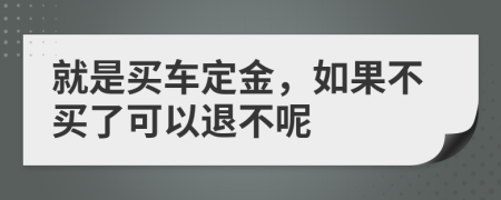 就是买车定金，如果不买了可以退不呢