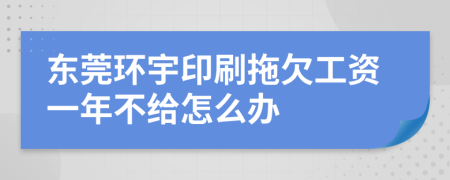 东莞环宇印刷拖欠工资一年不给怎么办