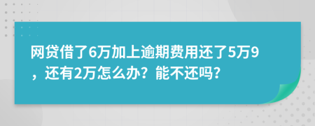网贷借了6万加上逾期费用还了5万9，还有2万怎么办？能不还吗？