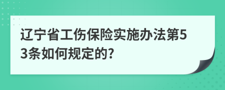 辽宁省工伤保险实施办法第53条如何规定的?