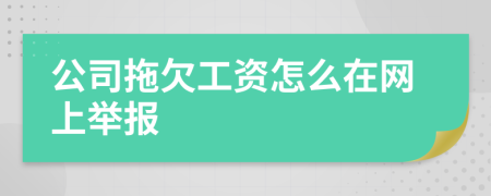 公司拖欠工资怎么在网上举报