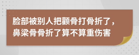 脸部被别人把颧骨打骨折了，鼻梁骨骨折了算不算重伤害