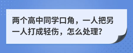 两个高中同学口角，一人把另一人打成轻伤，怎么处理？