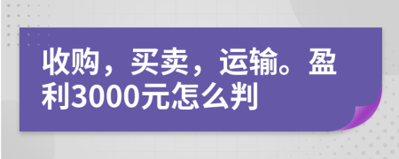 收购，买卖，运输。盈利3000元怎么判