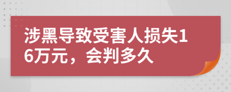 涉黑导致受害人损失16万元，会判多久