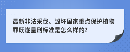 最新非法采伐、毁坏国家重点保护植物罪既遂量刑标准是怎么样的?