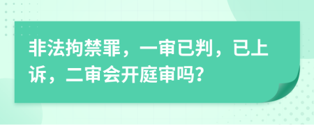 非法拘禁罪，一审已判，已上诉，二审会开庭审吗？