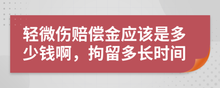 轻微伤赔偿金应该是多少钱啊，拘留多长时间