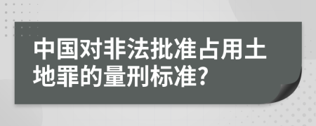 中国对非法批准占用土地罪的量刑标准?