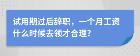 试用期过后辞职，一个月工资什么时候去领才合理?