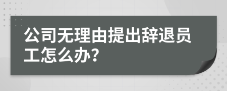 公司无理由提出辞退员工怎么办？