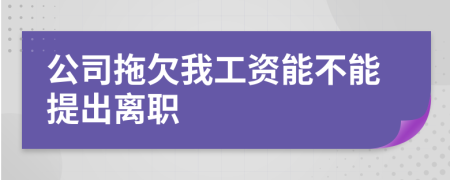 公司拖欠我工资能不能提出离职