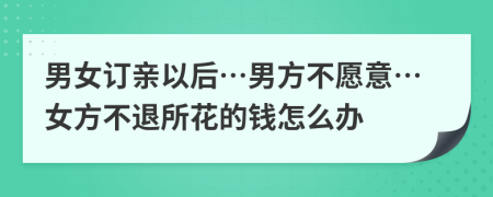 男女订亲以后…男方不愿意…女方不退所花的钱怎么办