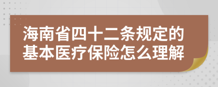 海南省四十二条规定的基本医疗保险怎么理解