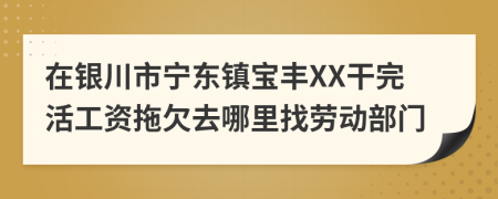 在银川市宁东镇宝丰XX干完活工资拖欠去哪里找劳动部门