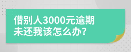 借别人3000元逾期未还我该怎么办？