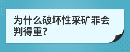 为什么破坏性采矿罪会判得重？