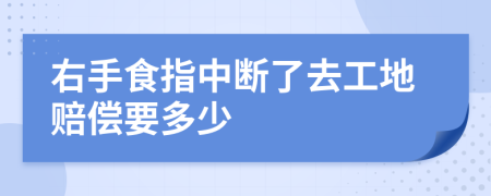 右手食指中断了去工地赔偿要多少