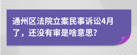 通州区法院立案民事诉讼4月了，还没有审是啥意思？