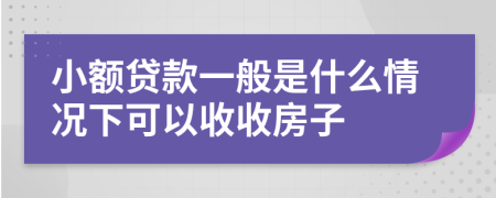 小额贷款一般是什么情况下可以收收房子