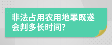 非法占用农用地罪既遂会判多长时间?