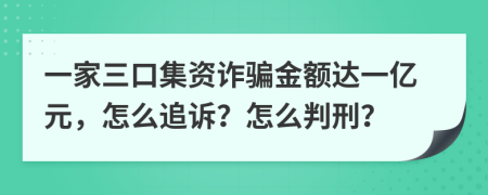 一家三口集资诈骗金额达一亿元，怎么追诉？怎么判刑？