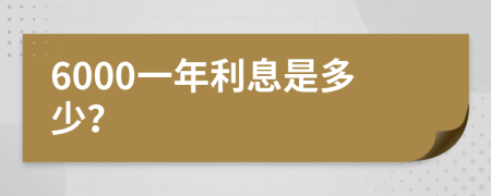 6000一年利息是多少？
